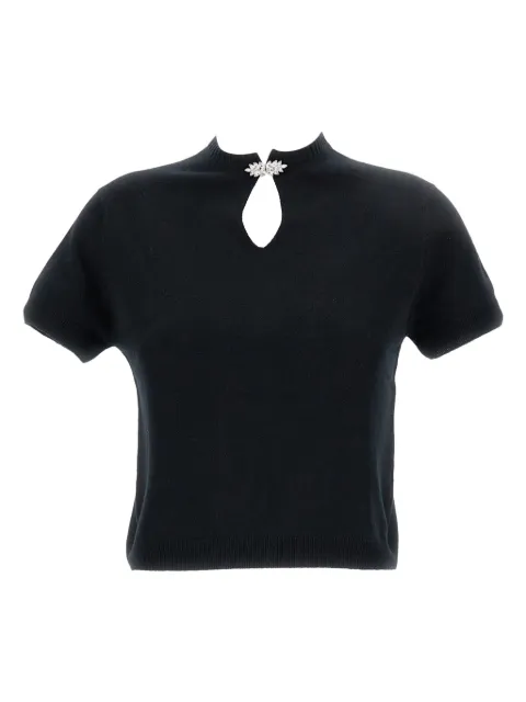 Barrie rhinestone-embellished keyhole top Black C300722001