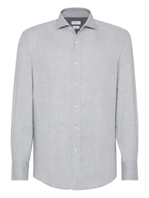 Brunello Cucinelli chevron long-sleeves shirt Grey MY6371718C045