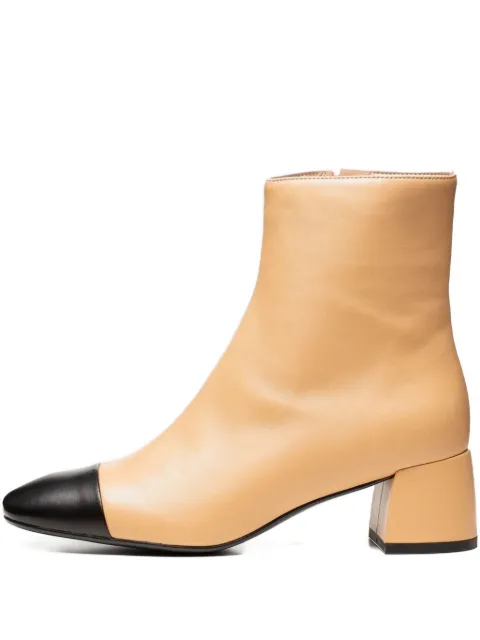 Poche Paris block-heel cap-toe boots Neutrals FWELYNA800