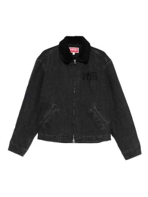 Kenzo sherpa-collar denim jacket Grey FF65DB1056C4