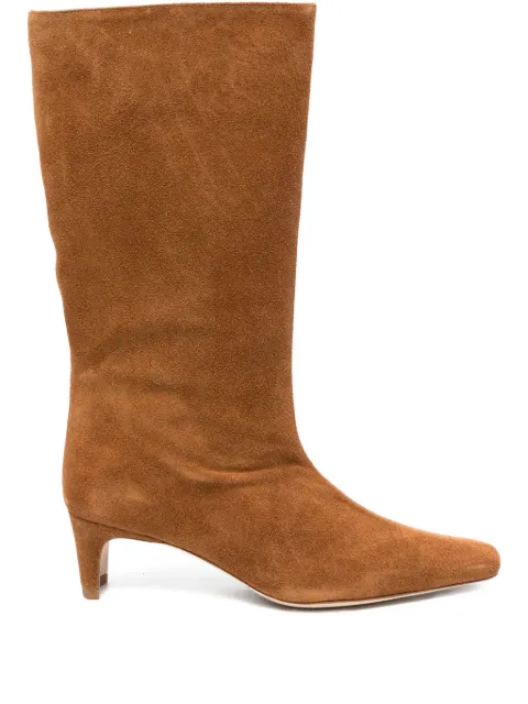 STAUD 60mm Wally suede leather pointed-toe boots Neutrals F25P1018SU