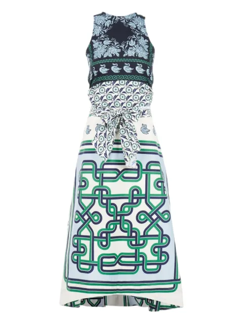Biyan tie-waist printed maxi dress Blue SDSS2501900BLUEGREEN