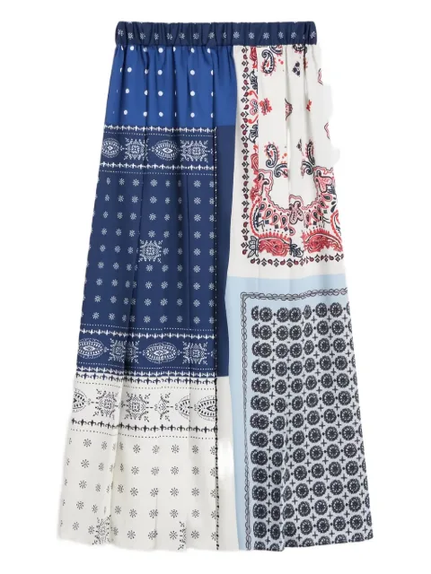 Weekend Max Mara Luna printed pleated midi skirt Blue 2525106021600001