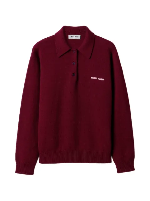Miu Miu cashmere polo sweater Red MMLB71SOOO17SA