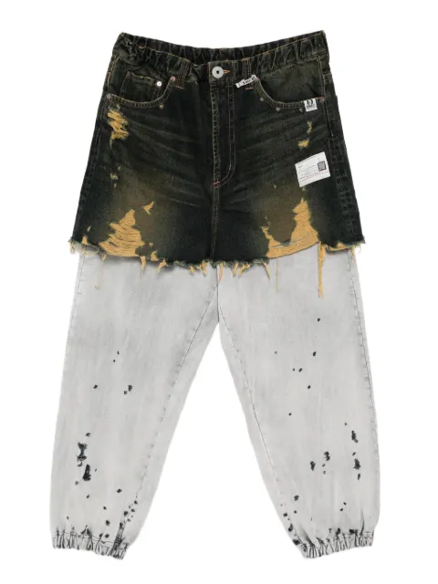 Maison MIHARA YASUHIRO distressed cotton trouser-skirt Blue A15PT023