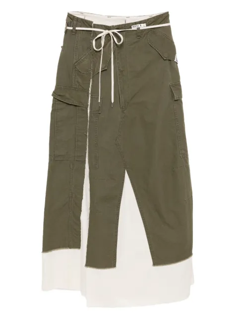 Maison MIHARA YASUHIRO distressed cotton cargo skirt Green K15SK381