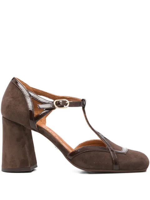 Chie Mihara 80mm T-bar block-heel pumps Brown ODESSY