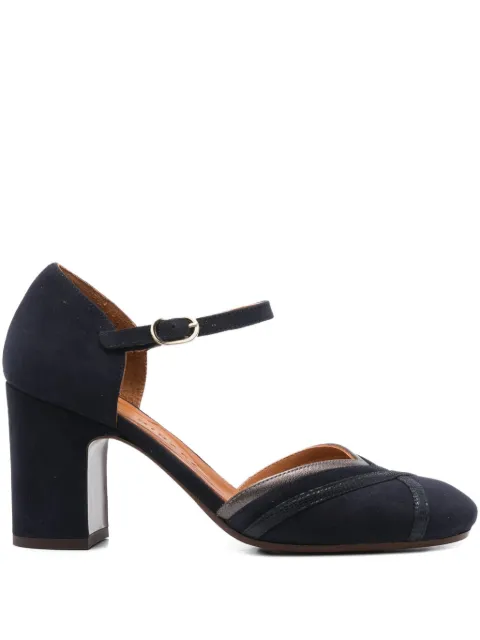 Chie Mihara 80mm ankle-strap block-heel pumps Blue MERMAN