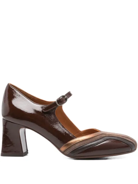 Chie Mihara 70mm block-heel pumps Brown FEVA
