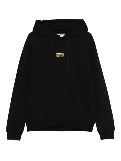 Versace Jeans Couture logo-plaque hoodie Black 79GAIT07CF01T