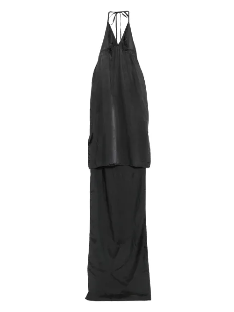 FEDERICO CINA halter-neck maxi dress Grey FCW25DR0201