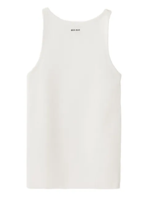 Miu Miu cotton knit tank top White MMV310SOOO18HY