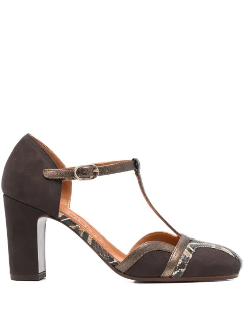 Chie Mihara 85mm t-bar block-heel pumps Brown WANDER