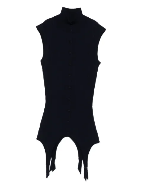 Jean Paul Gaultier ribbed sleeveless top Blue 2504WPO025K012