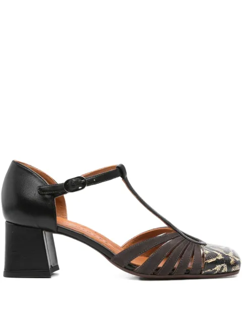 Chie Mihara 60mm t-bar block-heel pumps Brown VUDUI