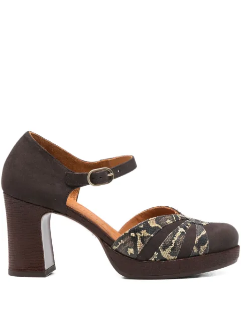 Chie Mihara 80mm ankle-strap heeled pumps Brown DEVI