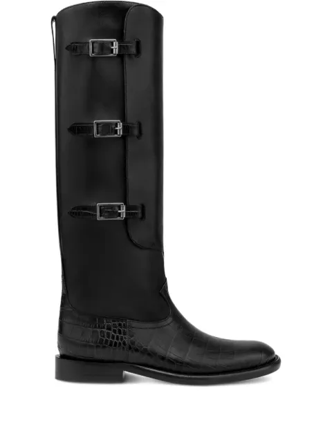 Paris Texas 20mm Montana Buckle crocodile-embossed boots Black PX1720XCOVT