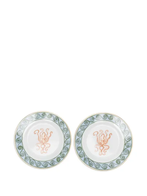 GINORI 1735 Il Viaggio Di Nettuno octopus-print porcelain plate White 004RG00FPT11016