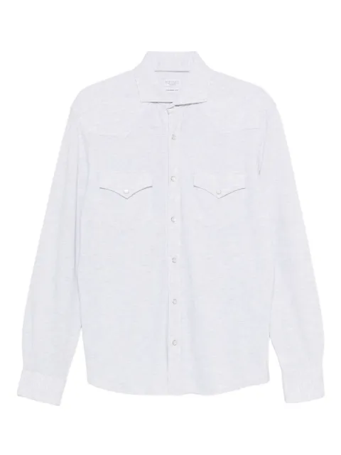Brunello Cucinelli double-pocket cotton shirt Grey ME8546666C3657