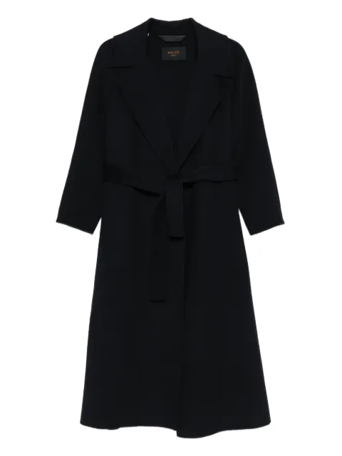 Paltò Paola belted wrap coat Blue B51PDPAOLDOU