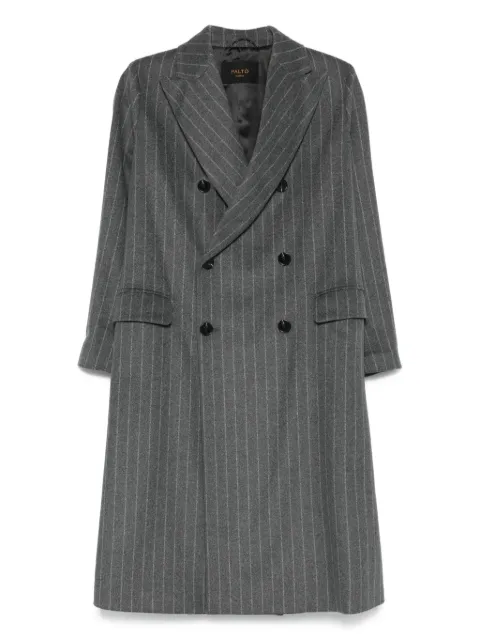 Paltò pinstripe double-breasted coat Grey B51PDARIAGES