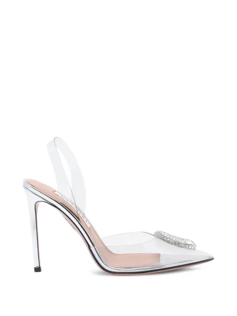 Aquazzura 120mm crystal-embellished slingback pumps White CHXHIGL0PSYCCC
