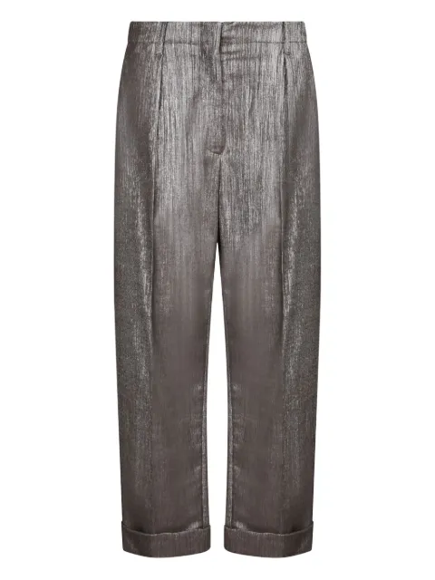 Brunello Cucinelli lurex-detail trousers Brown MG517P8958C1141