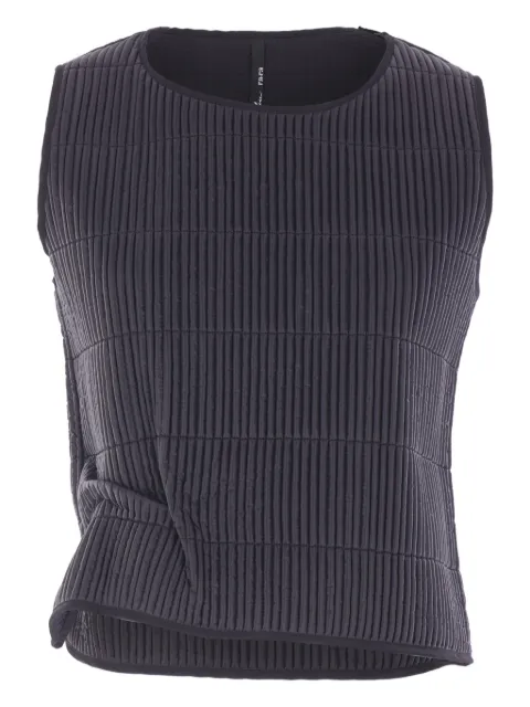 Maria Calderara pleated sleeveless top Black U102H9