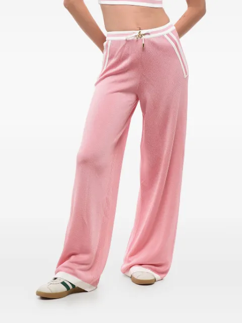 Balmain side-stripe elastic-waistband trousers Pink AF2PQ031KB41