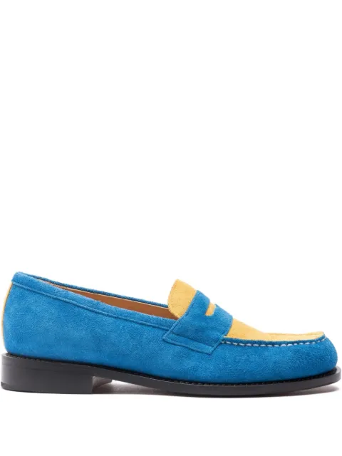 Hender Scheme two-tone suede "Blue/Yellow" loafers Blue TCELF
