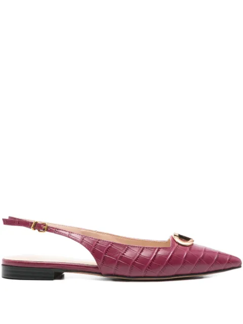 TWINSET crocodile-effect slingback pumps Purple 252TCP042