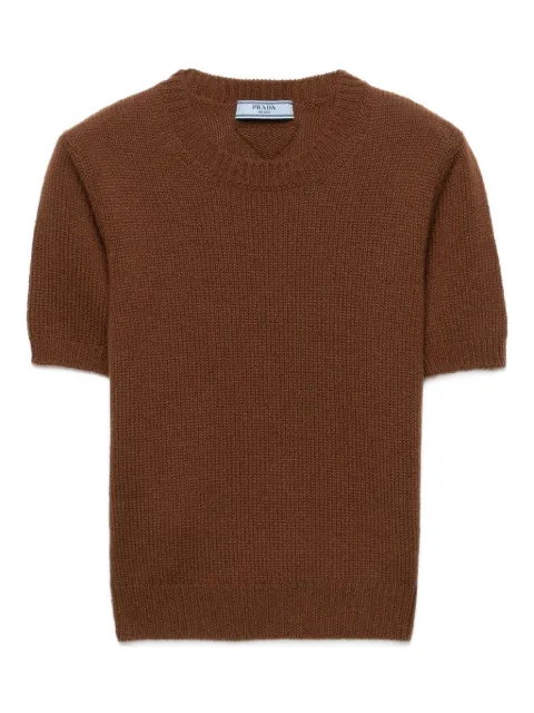 Prada ribbed short-sleeve sweater Brown P24I2RSOOO15O5