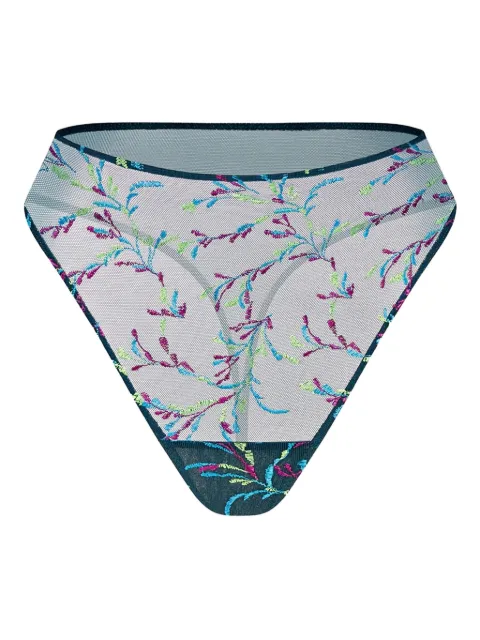 Zhilyova Maris high-waisted floral thong Green 263230540