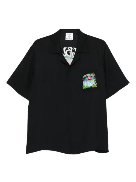 Casablanca Volcano short-sleeve graphic shirt Black MSP26SH003
