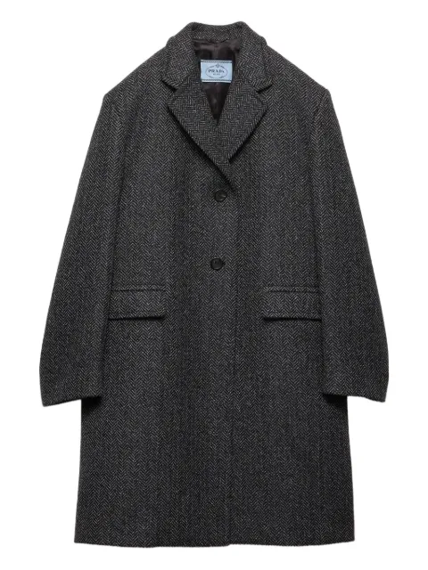 Prada herringbone notched-lapel coat Grey P699SSOOO18C3
