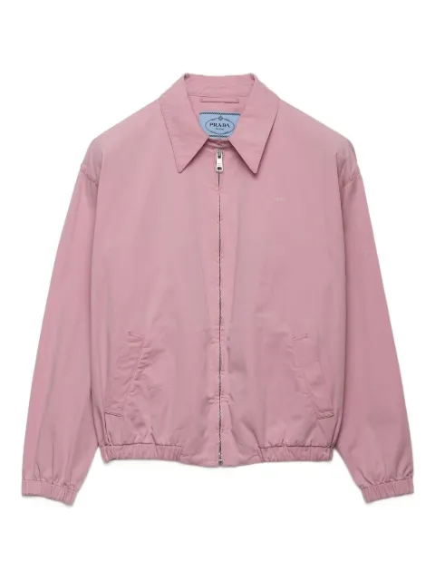 Prada shirt-collar welt-pocket jacket Pink 292318SOOO1716