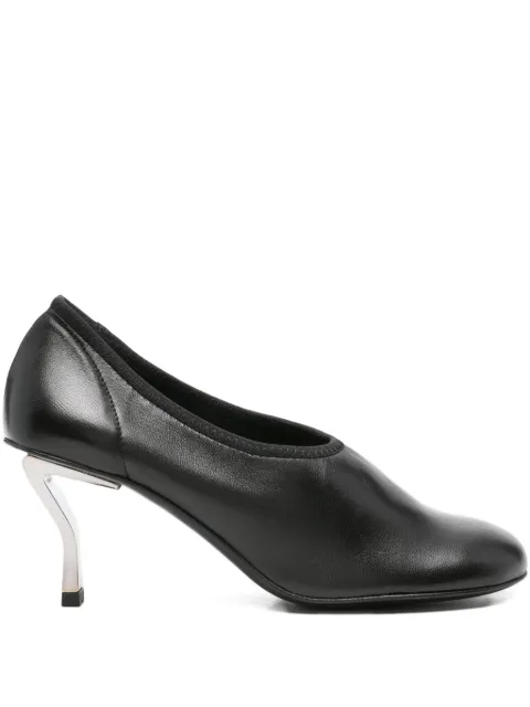 Nicole Saldaña sculpted-heel leather pumps Black FSLDWHRP109009