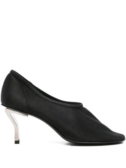 Nicole Saldaña Harper sculpted-heel mesh pumps Black FSLDWHRP109036