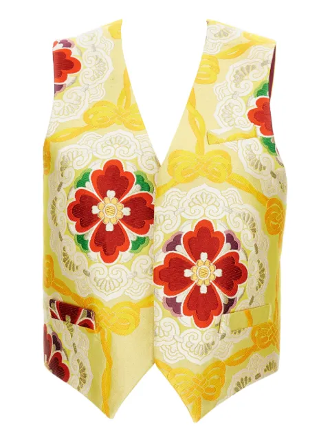 Irie' floral pattern waistcoat Yellow 80IVJV381