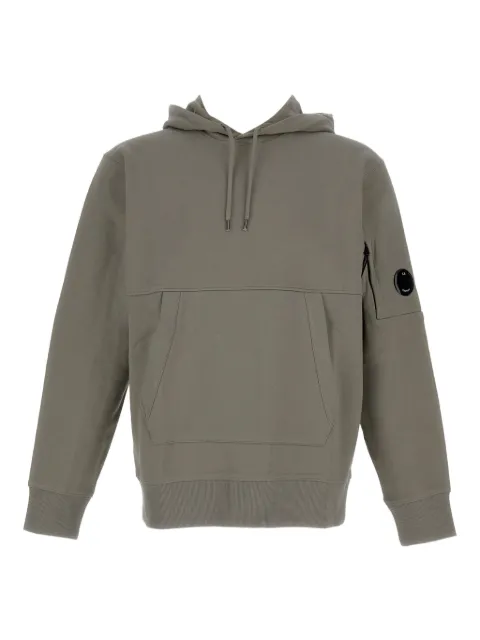 C.P. Company diagonal-raised fleece lens hooded sweatshirt Grey 19CMSS714A005086W