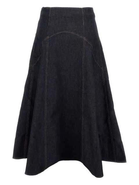 Jacquemus The Triangle de-Nîmes flared denim skirt Blue SKW00639AD00041