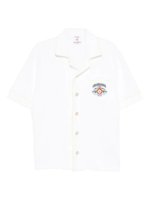 Casablanca logo-patch terry-cloth shirt White MSP26SH085