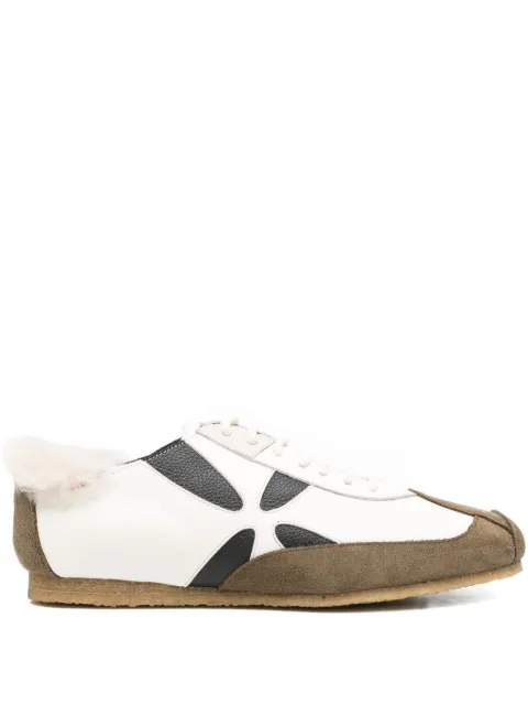 Stefan Cooke flower-detail leather sneakers White FSTCMSLTN13199