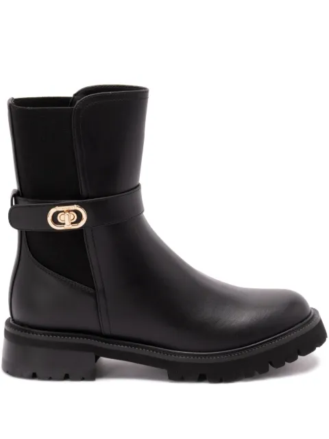 TWINSET buckle-strap leather boots Black 252TCP194