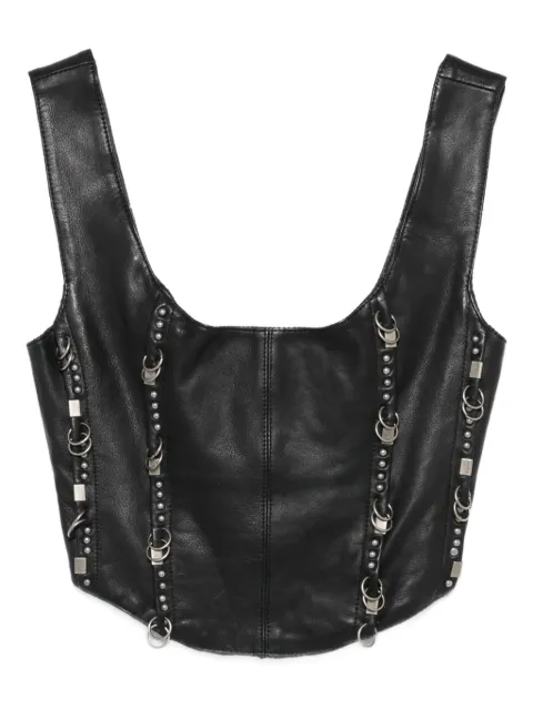 Patrizia Pepe studded leather top Black 8C0814L160