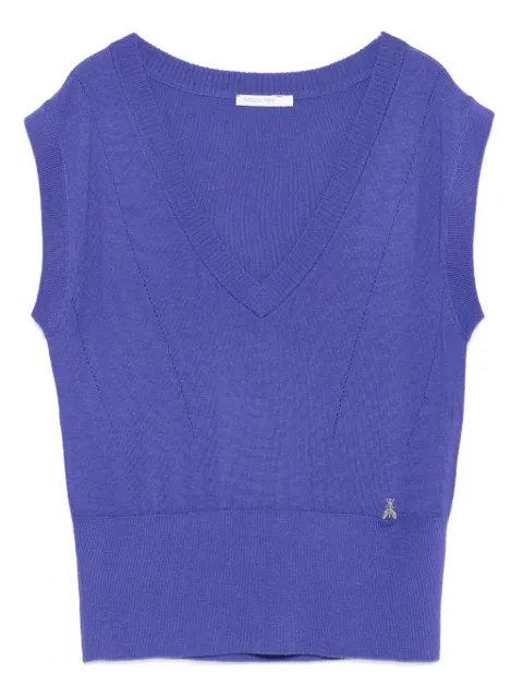 Patrizia Pepe v-neck wool knitted top Purple 8K0332KM36