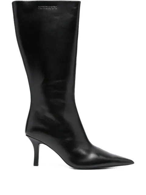 Patrizia Pepe 70mm pointed-toe calf leather boots Black 8Y0131L166