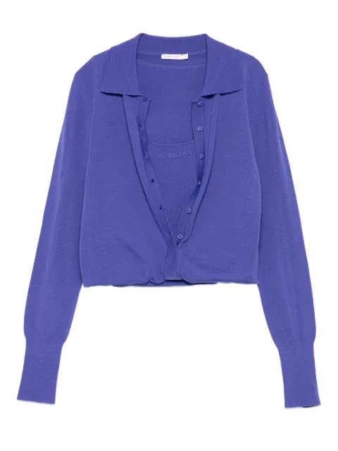 Patrizia Pepe button-fastening wool cardigan Purple 8K0300KM36