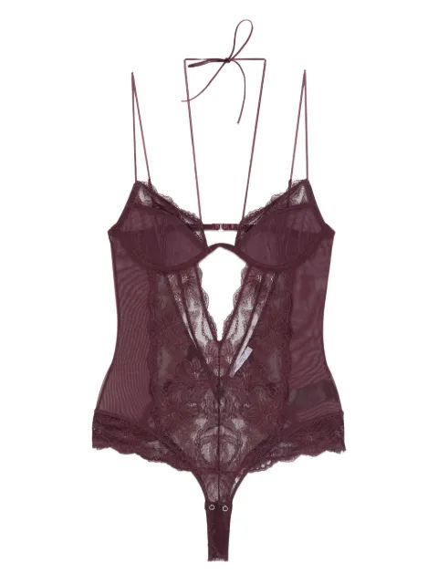 Patrizia Pepe lace tulle body Purple 8I0178A602