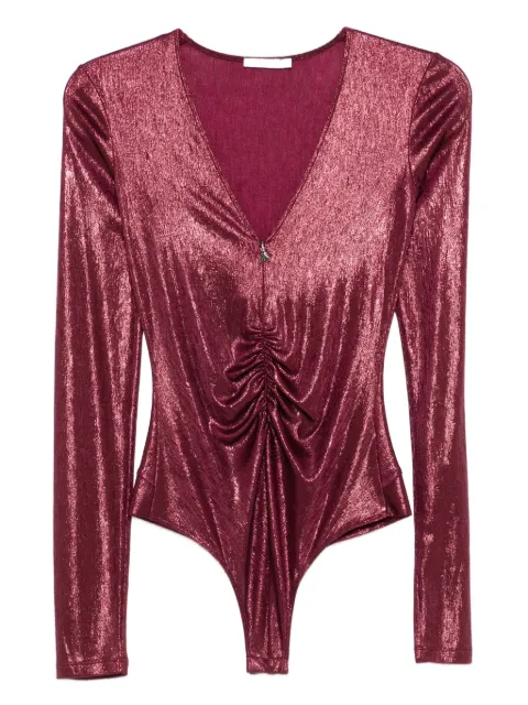 Patrizia Pepe V-neck long-sleeve bodysuit Purple 8M1735J276
